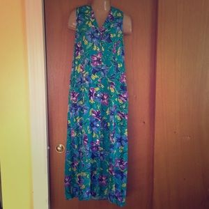 Beautiful Floral Dress Long Lightweight Bright M